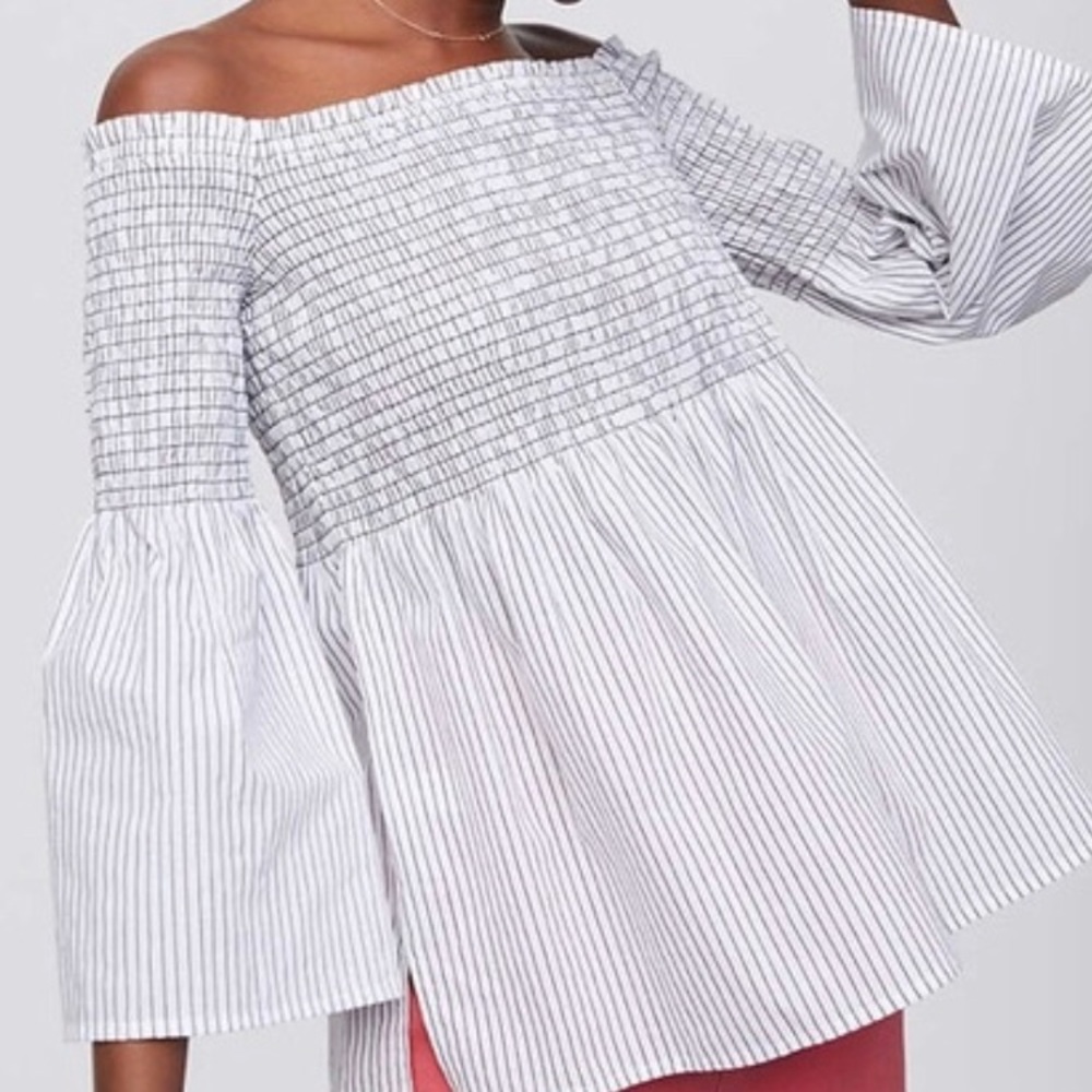 NWT Loft size small smocked off the shoulder top